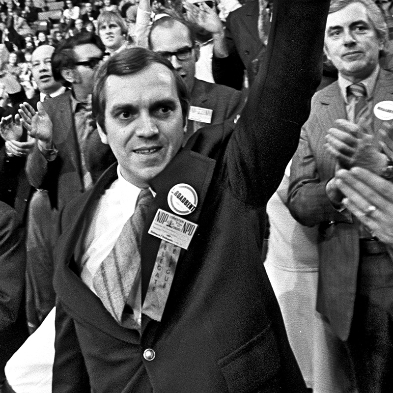 Ed Broadbent campaigning in 1971.