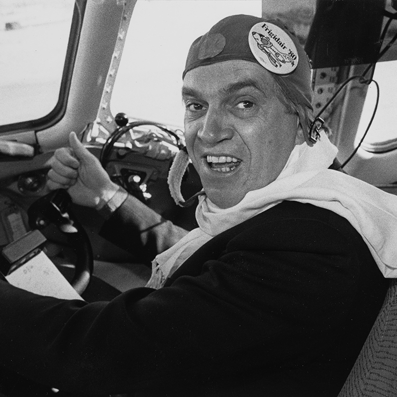 Ed Broadbent happy in a cockpit in the 1980s.